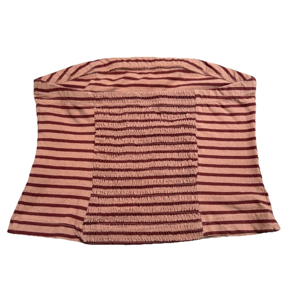 Free People Free-Est Sailor Tube Top Set Women M Burnt Henna Stripe Resort Beach - Picture 4 of 16